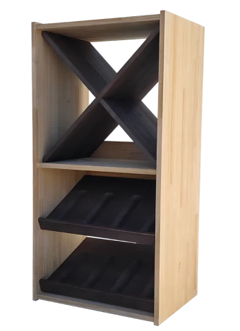 Bottle rack made in two colors to expose 8 brands of wine by Expovinalia com