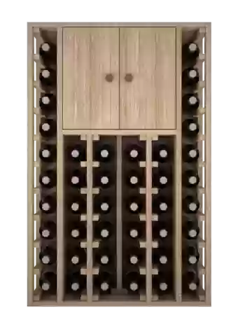 BOTELLERO DE MADERA DE ROBLE CON PUERTAS