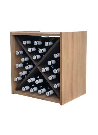 Small two-colour modular bottle rack with interior division in a cross by Expovinalia com