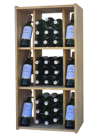 Modular bottle rack with horizontal and vertical divisions by Expovinalia com