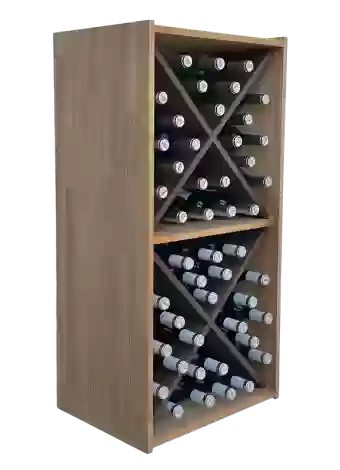 Modular two-colour bottle rack with double blade divisions for aesthetics and functionality. By Expo