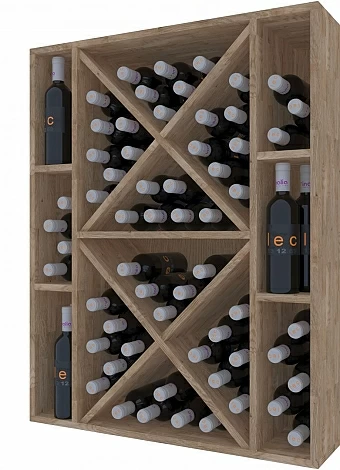 BOTELLERO DE MADERA CON ASPAS Y DOS DIVISIONES