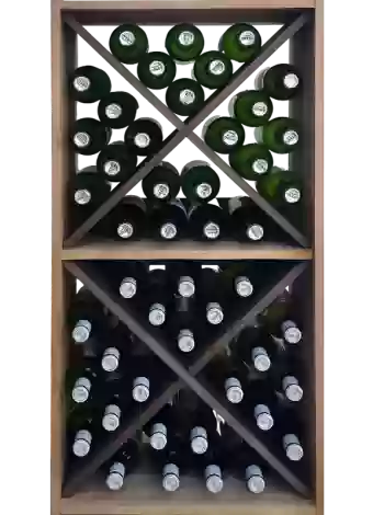 Modular two-colour bottle rack with double blade divisions for aesthetics and functionality. By Expo