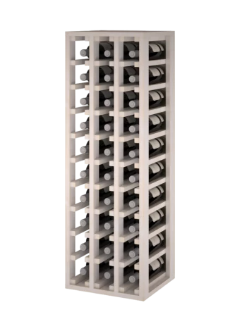 PINE WOOD BOTTLE HOLDER, WHITE PAINTED