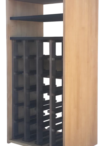 Traditional two-colour modular wine rack with 24 compartments and 2 shelves by Expovinalia com