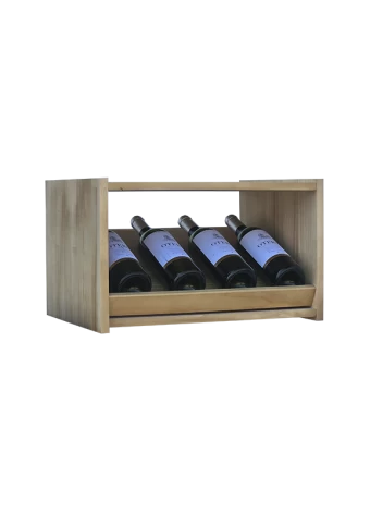 Pequeño botellero en madera de pino de Expovinalia