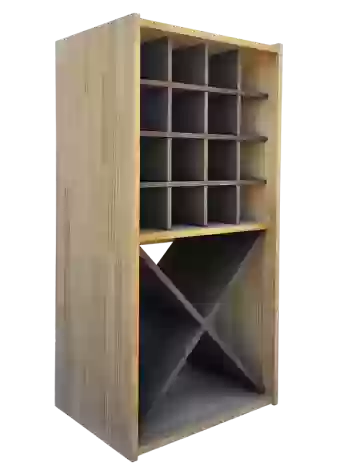Bicolour modular bottle rack with holes and blades for wine and champagne bottles by Expovinalia com