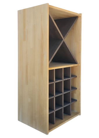 Botellero de madera de pino