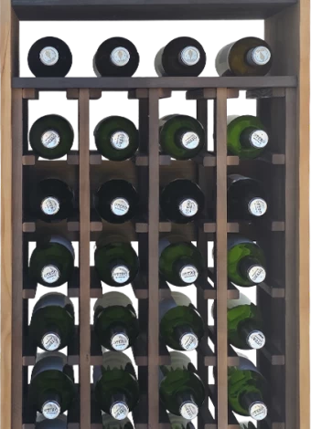 Traditional two-colour modular wine rack with 24 compartments and 2 shelves by Expovinalia com