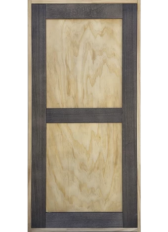 Bicolour and modular wine rack from with door and 3 interior shelves for wine accessories and bottle