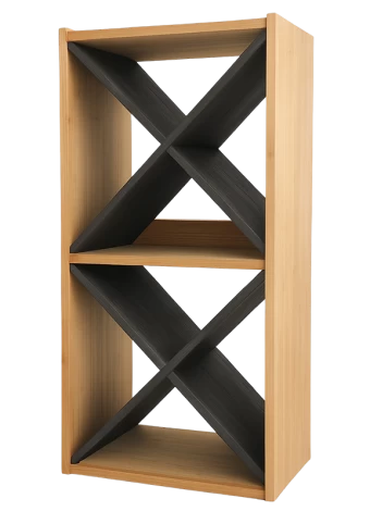 Modular two-colour bottle rack with double blade divisions for aesthetics and functionality. By Expo