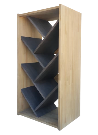 Modular bottle rack with herringbone-shaped partitions by Expovinalia com