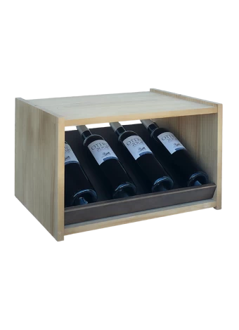 Small two-coloured bottle rack for displaying 4 bottles of important wine brands by Expovinalia com