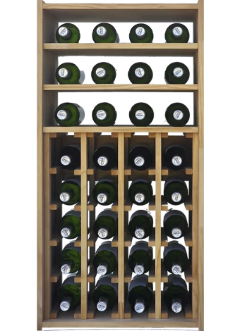 Traditional modular wine rack with 3 shelves