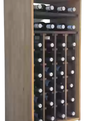 Traditional two-colour modular wine rack with 24 compartments and 2 shelves by Expovinalia com