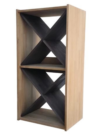Modular two-colour bottle rack with double blade divisions for aesthetics and functionality. By Expo