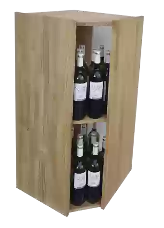 Corner wine rack with interior shelf for 40 bottles that brings aesthetic variety and functionality 