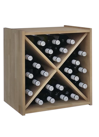 Pequeño botellero con divisiones en madera de pino de Expovinalia