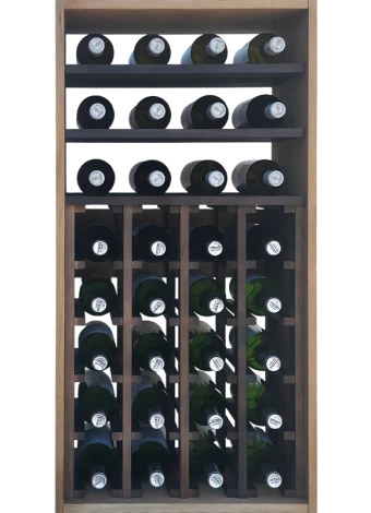 Traditional modular two-colour bottle rack with 24 compartments and 3 shelves for 32 bottles by Expo
