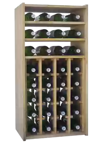 Traditional modular wine rack with 3 shelves