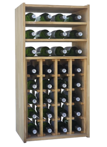 Traditional modular wine rack with 3 shelves