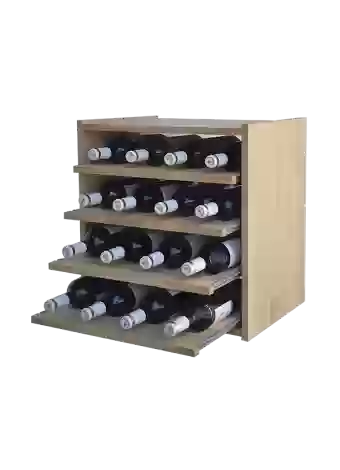Small modular wine rack with 4 pull-out shelves for 16 bottles by Expovinalia com