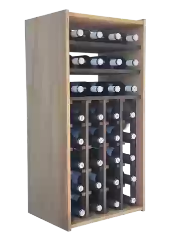 Traditional modular two-colour bottle rack with 24 compartments and 3 shelves for 32 bottles by Expo
