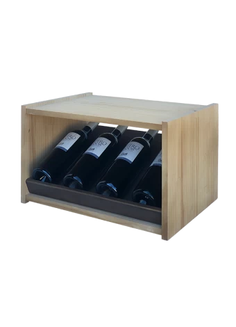 Small two-coloured bottle rack for displaying 4 bottles of important wine brands by Expovinalia com