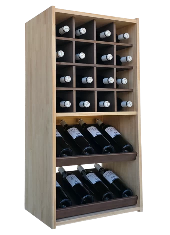 Botellero de madera de pino