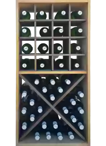 Bicolour modular bottle rack with holes and blades for wine and champagne bottles by Expovinalia com