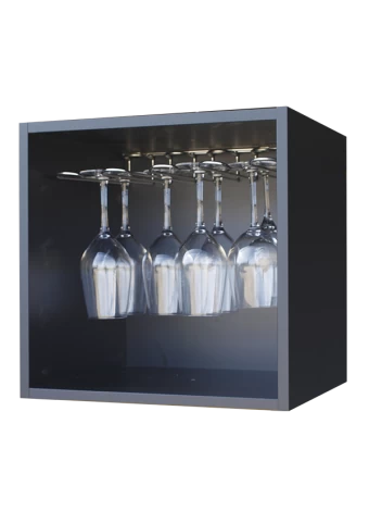 CUBO CON SOPORTE METALICO PARA 12 COPAS