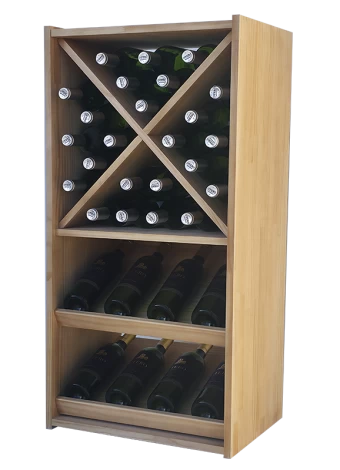 Botellero de madera de pino
