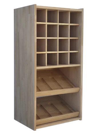 Botellero de madera de pino