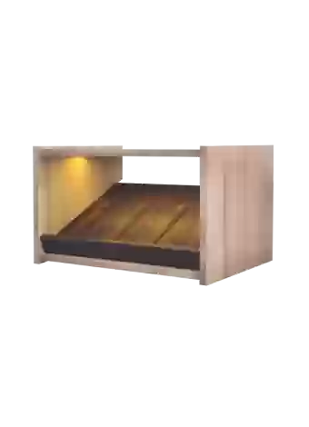Small branded display bottle rack with support bases for 4 bottles and LED lighting by Expovinalia c