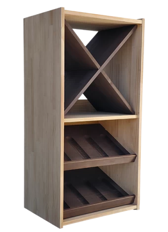 Bottle rack made in two colors to expose 8 brands of wine by Expovinalia com