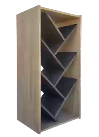 Modular bottle rack with herringbone-shaped partitions by Expovinalia com