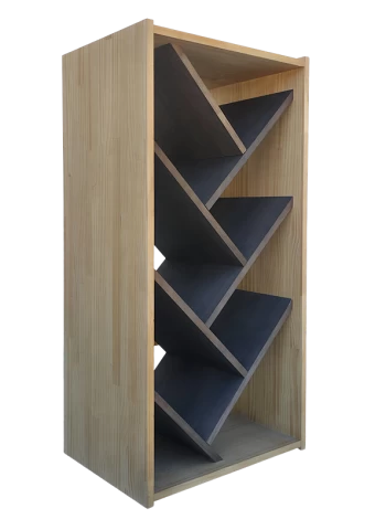 Modular bottle rack with herringbone-shaped partitions by Expovinalia com