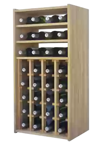 Traditional modular wine rack with 3 shelves