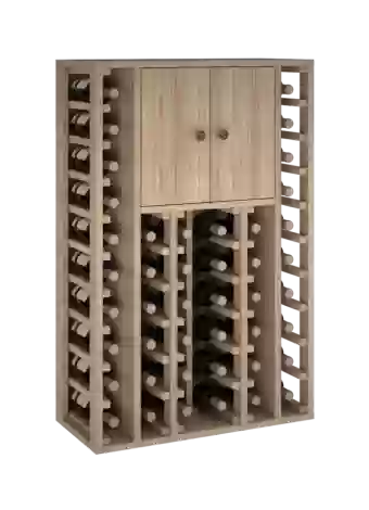 BOTELLERO DE MADERA DE ROBLE CON PUERTAS