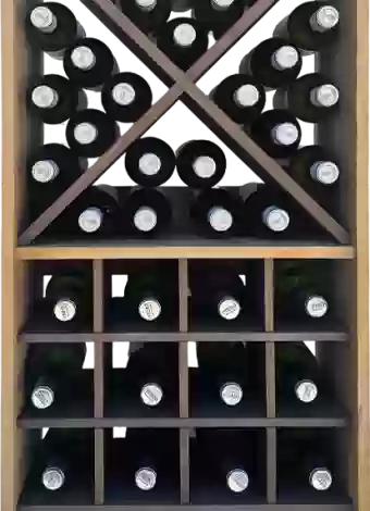 Modular bottle rack in two colours with individual compartments at the top and blades by Expovinalia