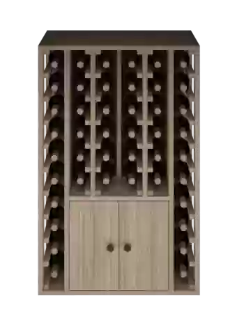 BOTELLERO DE MADERA DE PINO CON PUERTAS