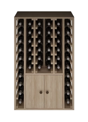 BOTTIGLIA DI LEGNO DEL PINO CON LE ANTE