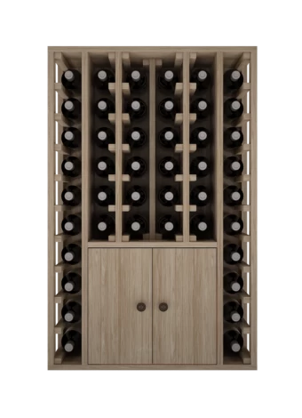 BOUTEILLE EN BOIS DE PIN AVEC PORTES