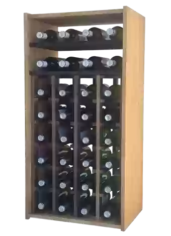 Traditional two-colour modular wine rack with 24 compartments and 2 shelves by Expovinalia com