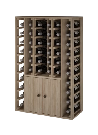 PINE WOODEN BOTTLE WITH DOORS