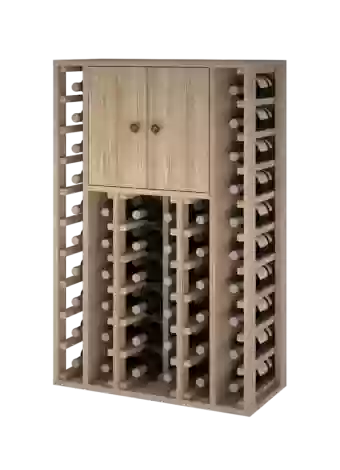 BOTELLERO DE MADERA DE ROBLE CON PUERTAS