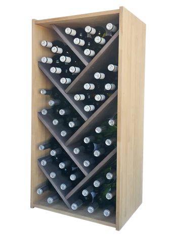 Modular bottle rack with herringbone-shaped partitions by Expovinalia com