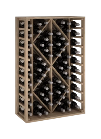 Wooden wine rack, 68 bottles