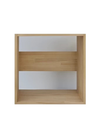 Small basic modular wine rack in pine wood in light oak colour, by Expovinalia com