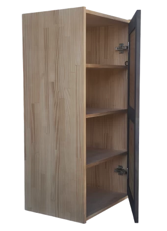 Decorative wine rack with logos of famous wineries on the door by Expovinalia com